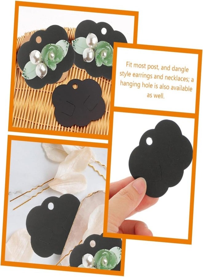 Zenomia Black Hair Clip Display Cards Kraft Paper Hair Bow Holder DIY Bow Hair Pin Packaging Card for Barrettes Accessories Display and Organizing 50pcs(3.5x2.8inch) - Image 2